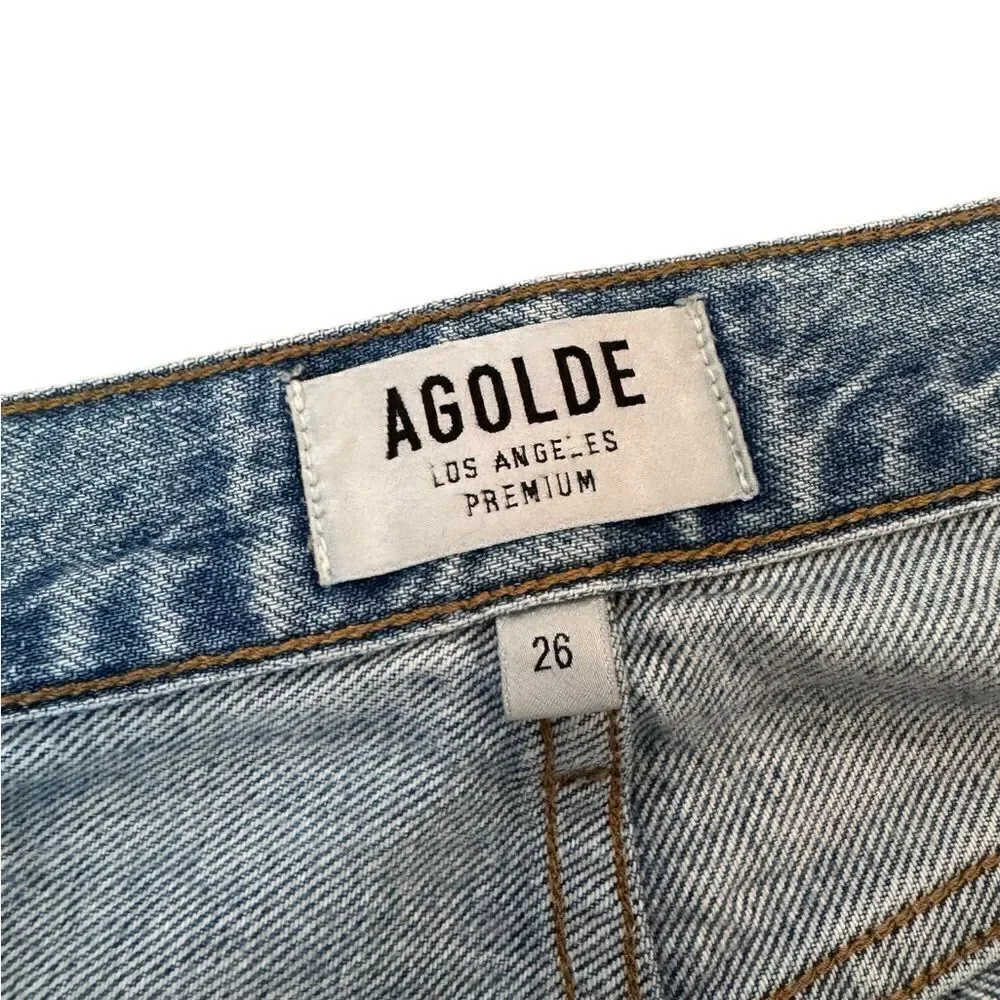 Agolde Riley High Rise Straight Crop jeans denim in Blur 26